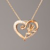 Xuping Gold Plating Chain with Heart Pendant, diameter 17x15 mm ± (white stones), length 45-50 cm ±, thickness 1 mm ±