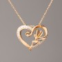 Xuping Gold Plating Chain with Heart Pendant, diameter 17x15 mm ± (white stones), length 45-50 cm ±, thickness 1 mm ±