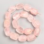 Beads on Thread Pink Quartz Faceted Nuggets, 15x21mm, length 38cm