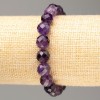Natural Stone Bracelet with Amethyst - faceted round bead, 10mm diameter ±, length 18cm ± on elastic