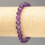  Bracelet made of natural amethyst, faceted round beads, 8mm diameter ±, length 18cm ± on elastic
