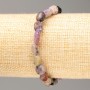 Charoite Natural Stone Bracelet on Elastic Cord, faceted, diameter 9×7(±)mm, circumference 18cm