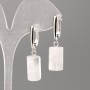 Earrings made from natural stone Rock Crystal faceted cylinder, diameter 16x10mm+