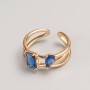 Xuping Ring with Gold Color Metal "gold" blue stone, sizes 16 and 18