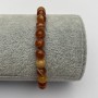 Elastic Bracelet Orange Agate Smooth Bead, 6 mm dia. ±, length 18 cm ±
