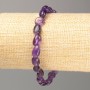 Elastic bracelet with natural Amethyst, faceted, circumference 18 cm, bead 9×6 mm +