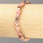 Bracelet with natural Rhodonite, tumbled beads, diameter 10x6mm (±) mm, length 18 cm
