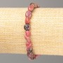 Rhodonite Stone Bracelet, tumbled, size 7×9–6×7 mm, length 18 cm
