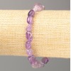 Natural Amethyst Stone Bracelet, tumbled, 11x8mm, adjustable diameter, 18cm length