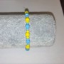 Bracelet "Ukraine" with Czech crystal "faceted rondelle" on elastic, diameter 6x4 mm +-, diameter 3x2 mm +-, length 18 cm+-