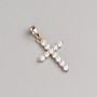 Pendant Xuping Cross Gold Plated 18K with White Crystals, diameter 19x14mm±, length 26mm