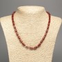 Necklace Red Jasper natural stone smooth cylinder, diameter 10×6 mm +-, length 49 cm +