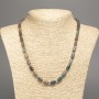 Necklace of Green Jasper, natural stone smooth cylindrical beads, diameter 10×6 mm, length 49 cm