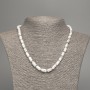 Chalcedony Necklace, Smooth Cylindrical Natural Stone, 10x6mm diameter +-, length 49cm +