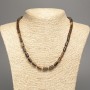 Tiger's Eye Bead Necklace, Smooth Cylindrical Natural Stone, 10×6 mm, Length 49 cm