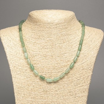 Necklace Jade Natural Jade Stone Smooth Cylindrical Beads, 10x6mm, +/- diameter, 50cm length
