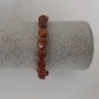 Bracelet Red Jasper natural stone, tumbled, elastic band, bead diameter 10x8mm ±, length 18 cm