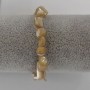Bracelet on elastic natural Mother-of-pearl beige, tumbled, diameter 8x5+-, length 18 cm