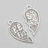 Pendant Finding Heart Half, size 29x13 mm, packaging 10 halves, 20 g