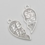 Pendant Finding Heart Half, size 29x13 mm, packaging 10 halves, 20 g