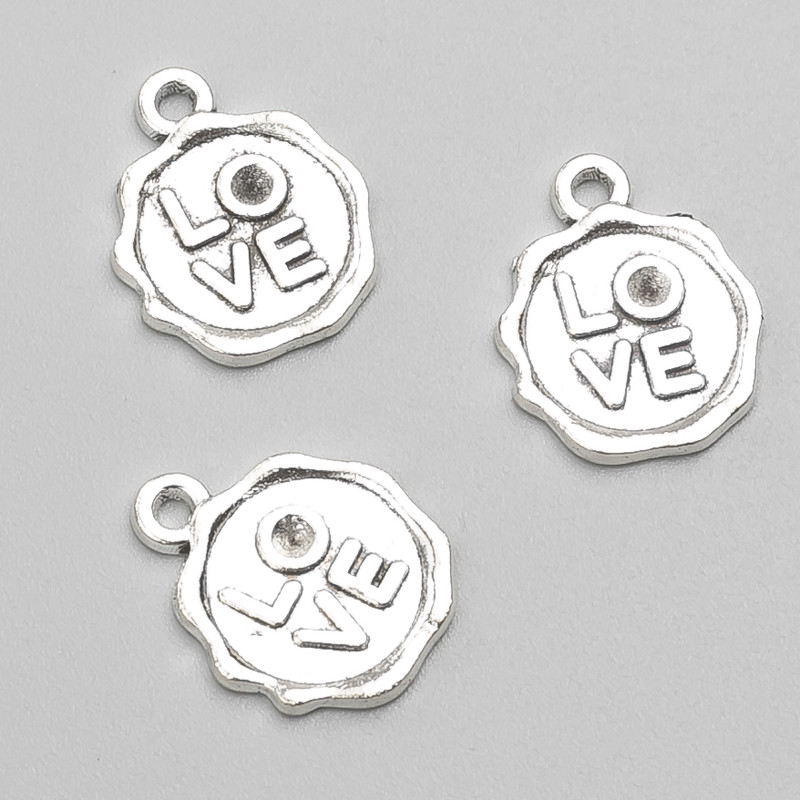 Love Pendant Finding 17x13 mm packaged 19 pcs+- 20 g