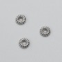 Bead Inlay Findings, 6x2 mm diameter, packaged 20 g, approx. 107 pcs, metal color "silver"