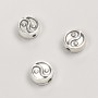 Bead Insert Yin-Yang Furniture, 8x4 mm, packaging 20 g, 21 pcs ±, silver metal color