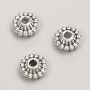 Bead Findings Inlay Bead, 11x6mm diameter, packaged 20 g, 16 pcs ±, metal color "silver"