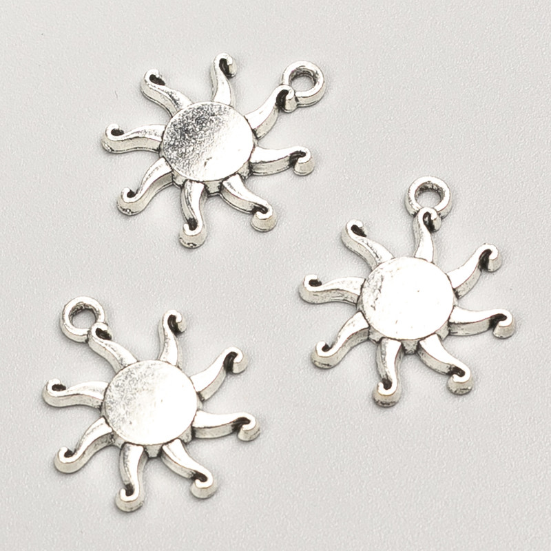 Pendant Findings Sun, diameter 19x16 packaging 21 pcs+- 20 grams