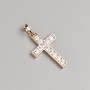 Xuping Gold Plated 18K Cross with White Crystals, 26x16mm ±, Length 32mm
