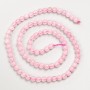 Beads Pink Quartz natural stone smooth ball, diameter 4.5mm±, length 38cm± on thread