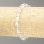 Opal Glass Bracelet Hameleon Beadwork on Elastic, 8x6mm diameter, length 18cm