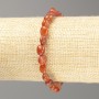 Carnelian Bracelet, natural stone, faceted, elastic cord, diameter 7×8mm ±, length 18cm