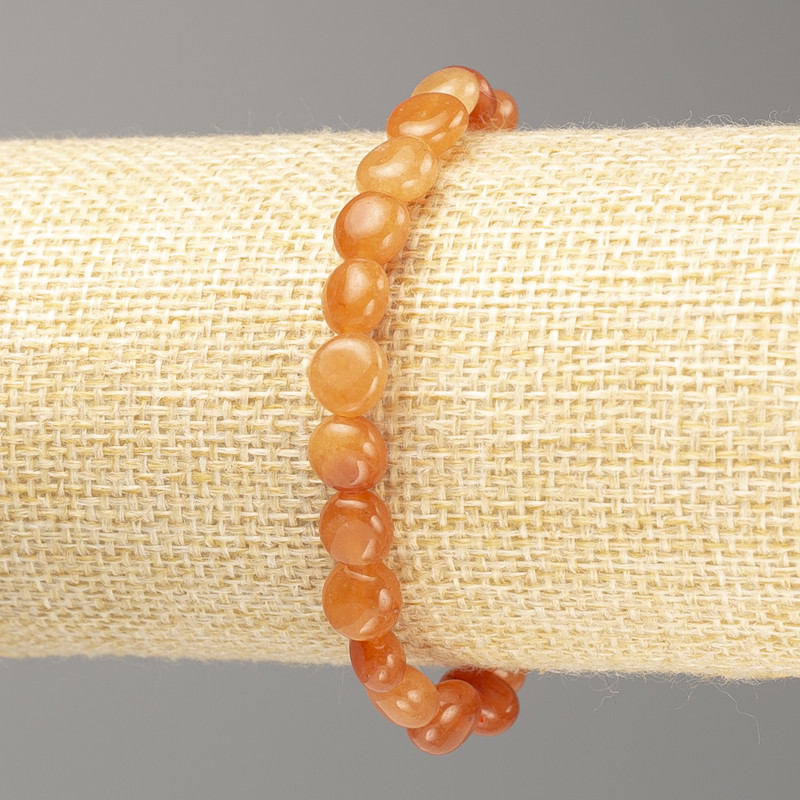 Carnelian Bracelet, natural stone, faceted beads on elastic, diameter 7×8mm, length 18cm