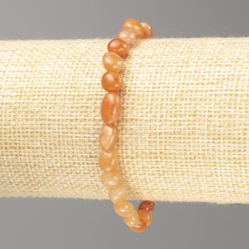 Bracelet Carnelian natural stone cabochon on elastic, diameter 10x6mm+-, length 7.1in