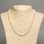 Necklace “Morganite” Smooth Round Beads, 6 mm diameter ±, 50 cm length ±, made of white jade (synthetic dyed)