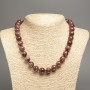 Necklace of Jasper (White Jasper) Smooth Beads, 12mm diameter ±, length 50cm ±, made of white jasper (synthetic dyed)