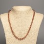 Necklace "Jasper" smooth beads, diameter 6mm±, length 50cm±, made of white jadeite (synthetic dyed)