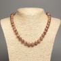 Necklace of White Jade Howlite Beads Smooth Round 10mm dia. ±, 50cm long ±, made from white jade (synthetic dyed)