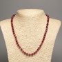 Necklace “Carnelian” Smooth Bead, 6 mm± diameter, 50 cm± length, made of white jade (synthetically dyed)