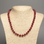Necklace with White Jade 8mm Smooth Beads, 50cm length (±), synthetic-dyed white jade