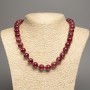 Necklace of Coral (Cornal) Bead Round Smooth 12mm ±, 50cm ± length, synthetic white jade (synthetically dyed)