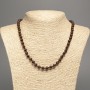 Necklace "Tiger's Eye" Smooth Bead, diameter 6mm±, length 50cm±, made of white jade (synthetic colored)