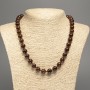 Necklace with White Nephrite 50 cm, smooth beads 10 mm diameter, synthetic-dyed white nephrite