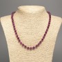 Burgundy Necklace "Turmaline" smooth beads, diameter 6mm±, length 50cm±, made of white jade (synthetic dyed)
