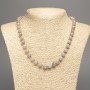 Necklace Labrodor (Labrador) smooth bead sphere, diameter 8mm±, length 50cm±, made of white jade (synthetic dyed)