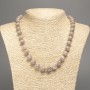 Necklace of Labrodorite smooth beads, diameter 10mm±, length 50cm±, made of white jade (synthetic dyed)