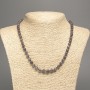 Necklace of Labradorite (Imitation) Smooth Beads, 6mm diameter, 50cm length, white jade stone (synthetic dyed)