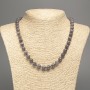 Necklace "Larvikite" smooth bead, 8mm diameter ±, length 50cm ±, made of white nephrite (synthetic dyed)