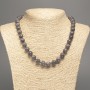 Necklace “Lavririt” smooth bead, diameter 10 mm±, length 50 cm±, made of white jade (synthetic dyed)